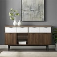 thumbnail image 4 of Baltic 60" Asymmetrical 2-Drawer Sideboard in Faux White Marble/Dark Walnut, 4 of 4