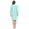 thumbnail image 4 of Casual Nights Women's Floral Snap Front Flannel Duster Long Sleeve Lounger Dress, 4 of 5