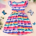 thumbnail image 2 of Uccdo 1-8T Toddler Girls Casual Pleated Dresses, Little Girls Summer Cartoon Beach Sundress Fly Sleeve A-Line Dress, 2 of 8