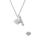 thumbnail image 2 of Delight Jewelry Silvertone Lil Sister Banner on Clear Crystal Heart Silvertone Always My Sister Bar Charm Necklace, 23", 2 of 4
