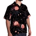 thumbnail image 2 of Cancer Constellation Men's Casual Printed Button Down Short Sleeve Spread Collar Beach Shirts for Summer, Unisex, 2 of 6