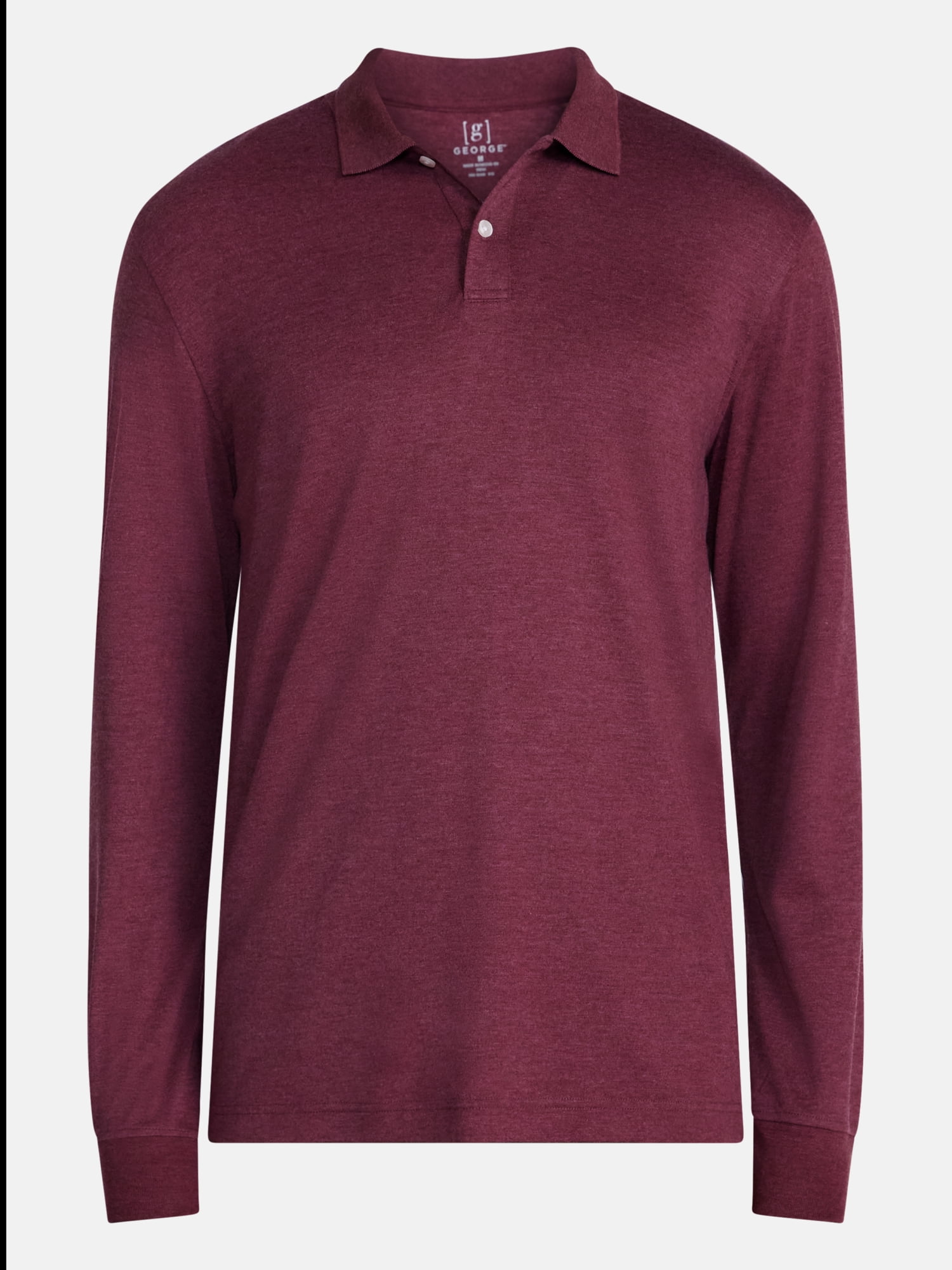 George Men's Interlock Polo Shirt with Long Sleeves, Sizes S-5XB