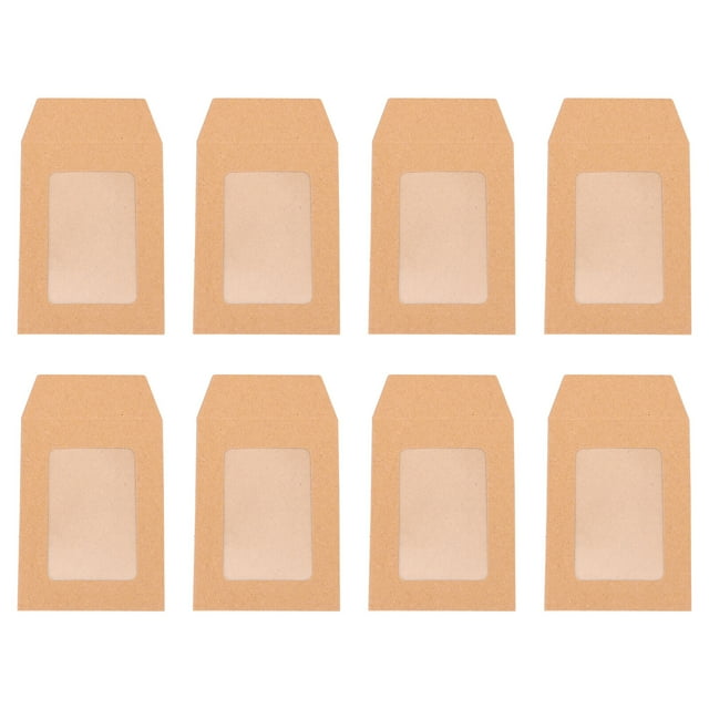 KAKOWELY Kraft Paper Envelopes 25pcs File Pouch Kraft Paper Cards Envelopes Document Storage Organizer3.15"X2.36"X0.24"