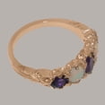 thumbnail image 4 of LBG British Made 14k Rose Gold Natural Amethyst & Opal Womens Band Ring - 33 size options - Size 9.5, 4 of 6