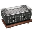 thumbnail image 4 of Mini Charcoal Barbeque Grill, Portable Table Top Japanese Grill Barbeque Food Charcoal Stove With Solid Wood Tray, Home Party Accessories BBQ Tools For Kabob Yakitori, 4 of 8