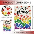 thumbnail image 2 of Love Wins Rainbow Heart Garden Flag Double Sided, LGBTQ Gay Lesbian Decorative Yard Outdoor Home Pride Month Small Decor, LGBT Bisexual Pansexual Burlap Outside House Decoration 12.5 x 18, 2 of 6