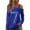 Blue, variant on Sexy Night Out Sparkly One Shoulder Top, Women's Sequin Long Sleeve Glitter Blouse, Elegant Evening Party Outfit