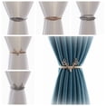 thumbnail image 6 of Home Ornaments Hanging Pendant Deer Head&Leaf Clip Holdback Curtain Buckle Nordic Style Curtain Strap Elastic Spring SILVER DOUBLE LEAVES, 6 of 8