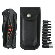 Outdoor Stainless Steel Knife/Pliers/Nail File/Bottle Opener/Screwdriver/Serrated Knife, Hidden Folding Closure, Portable Multi-Function Tool With Flint And Bit Father‘s Gifts for Men Set