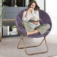 thumbnail image 6 of PERUYQ Foldable Oversized Moon Chairs Set of 2, Large Soft Lazy Cozy Comfortable Faux Fur Round Saucer Moon Chairs Set of 2 for Teens and Adults, Burgundy, 6 of 24