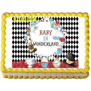 Alice Wonderland Image for 8 Round Frosting Sheet Edible Cake Topper 