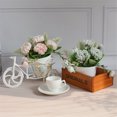 thumbnail image 2 of 5 Head Artificial Flower Plastic Head Artificial Potted Simulation Plant Home Office Fake Floral Decor, Light Pink, 2 of 4