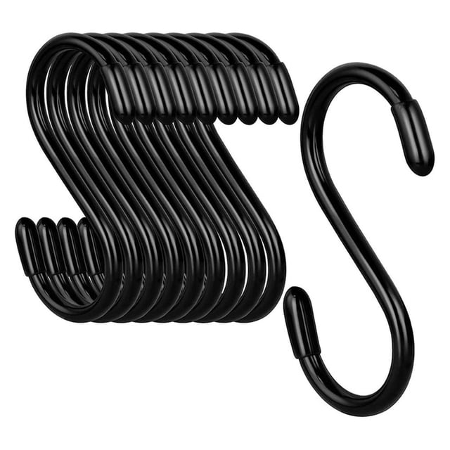 10 ganchos antideslizantes tipo S con capacidad de carga de 50 libras y 80 mm para armarios de interior y exterior.