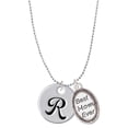 thumbnail image 1 of Delight Jewelry Silvertone Large Script Letter - R - 3/4'' Disc - Best Mom Ever Charm Necklace, 1 of 4