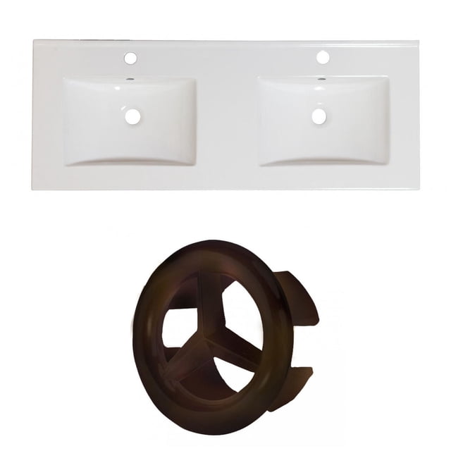 American Imaginations 48-in. W 3H4-in. Ceramic Top Set In White Color AI-24337