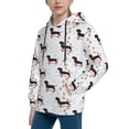 thumbnail image 2 of Kdxio Dachshund Dog Pattern Boys Athletic Unisex Boys Girls Hoodie with Pocket Sweatshirts-Small, 2 of 6