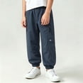 thumbnail image 4 of Bixock Boys Sweatpants High Waist Cargo Pants Kids Jogger Elastic Waist Solid Color Side Pocket Loose Breathable Outdoor Hiking Casual Daily Activity Wear Size 7-8Years, 4 of 6