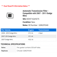 thumbnail image 2 of Automatic Transmission Filter - Compatible with 2007 - 2011 Dodge Nitro 2008 2009 2010, 2 of 2