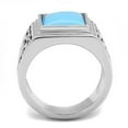 thumbnail image 2 of Anillo Color Plata Para Hombres de Acero Inoxidable Turquesa Patron Elegante, 2 of 4
