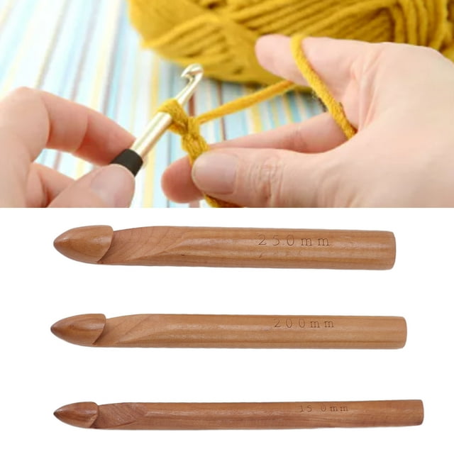 Ganchos De Crochet De Madera, 25 Mm, 20 Mm, 15 Mm, Ligeros, Cómodos, Fuertes, Ergonómicos, Para Suéteres, Guantes