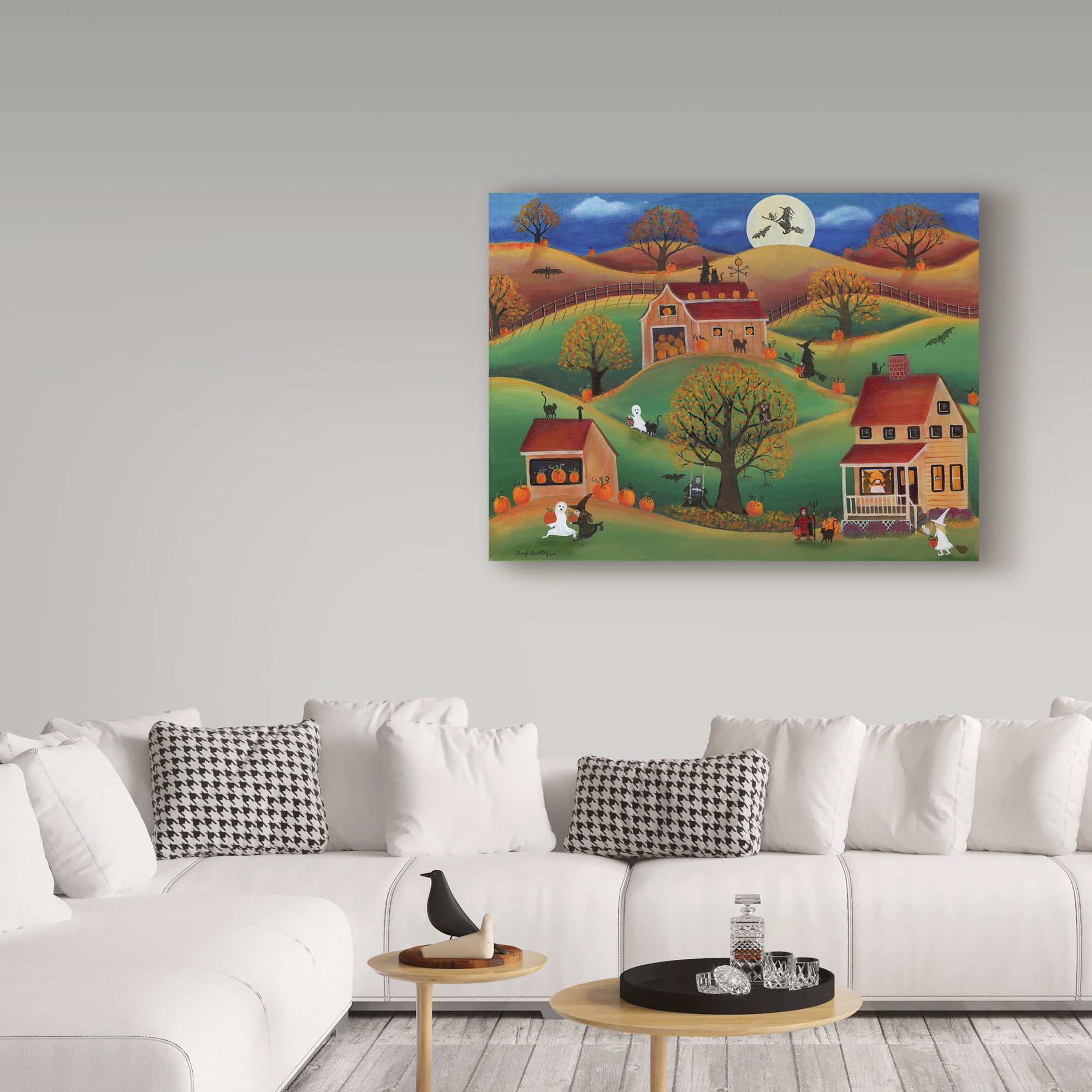 Trademark Fine Art 'Halloween Autumn Pumpkin Farm' Canvas Art by Cheryl Bartley