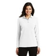 thumbnail image 2 of Port Authority - Ladies Long Sleeve Silk Touch Polo. - White L500LS M, 2 of 4