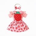 thumbnail image 4 of TOWED22 Baby Girl Clothing Set: Cute Romper Bodysuit Jumpsuit Shorts Set 3Pcs Summer Outfits Red,9-12 M, 4 of 9