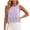 Purple, variant on Women's Sleeveless Scalloped Hem Top, Solid Color Round Neck Loose Blouse with Hollow Out Embroidery Detail, Elegant Flowy Summer Shirt for Vacation, Parties, and Casual Daily Wear