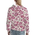 thumbnail image 7 of Fotbe Rose Flowers Pattern Womens Long Sleeve Hoodie, Pullover Hooded Sweatshirt, Kangaroo Pocket Hoodie with Eye-catching Drawstrings-Large, 7 of 7