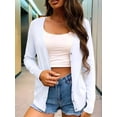 thumbnail image 3 of Women'S Button Knit Cardigan Long Sleeve Casual Soft Knit Cardigan Sweater Top White XL, 3 of 6