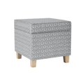 thumbnail image 2 of Puf de almacenamiento cuadrado Benzara Pyp 45 cm tela estampada gris, 2 of 5