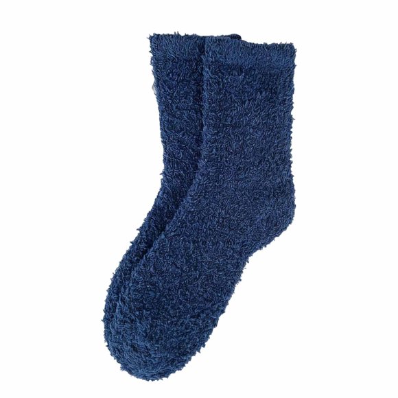 MIASHUI Women's Coral Mid-Crew Thermal Socks Candy Color Winter Warm Knit Socks Cozy Sleep Socks for Women Dark Blue