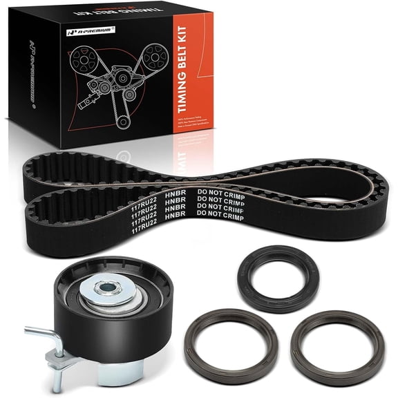 A-Premium Engine Timing Belt Kit with Tensioner & Seal Compatible with Ford Fiesta 2011 2012 20013 2014 2015 2016 2017 2018 2019, DOHC L4 1.6L