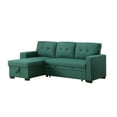 thumbnail image 6 of Fabric Reversible Modern Side Compartment Sleeper Sectional Sofa Bed-Green, 6 of 19