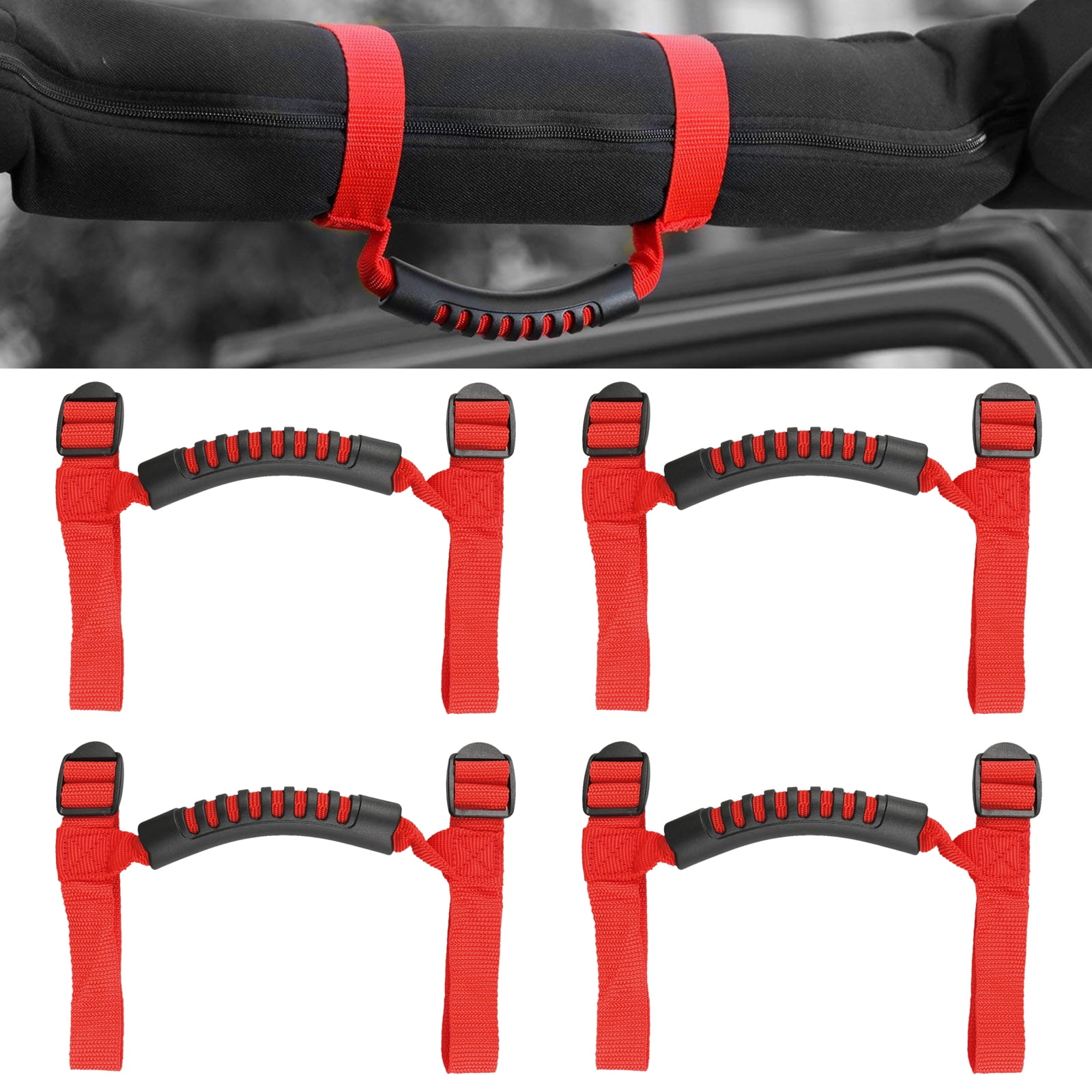 4 Pcs Adjustable Roll Bars Grab Handles Grip Handle for Jeep Wrangler Accessories YJ TJ JK JL JLU Sports Sahara Freedom Rubicon X Unlimited X 2//4 Door 1995-2018