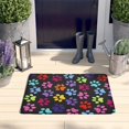thumbnail image 2 of Colorful Animal Footprints Flannel Non Slip Door Rugs,Washable Door Mats Indoor,Decorative Door Mats,Dirt-Resistant and Absorbent Doormat for Entrance,Bedroom,Kitchen,Bathroom,31.5x17in(80x43cm), 2 of 4