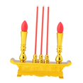 thumbnail image 3 of Simulación incensario quemador candelabro, adorno tradicional eléctrico sin llama, antiguo incensario budista quemador para festival, de ado Dorado, 3 of 9