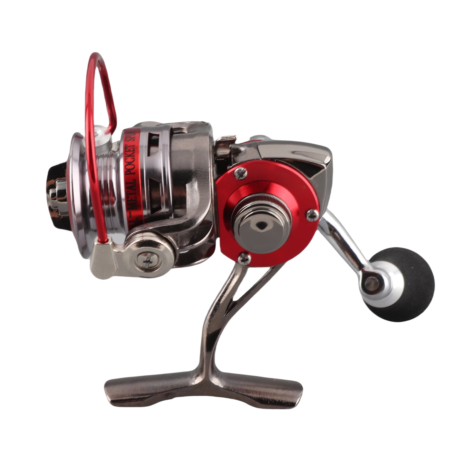Aestri Mini Spinning Reel 3+1 BB 5.0:1 Full Metal Ice Fishing Reel Red