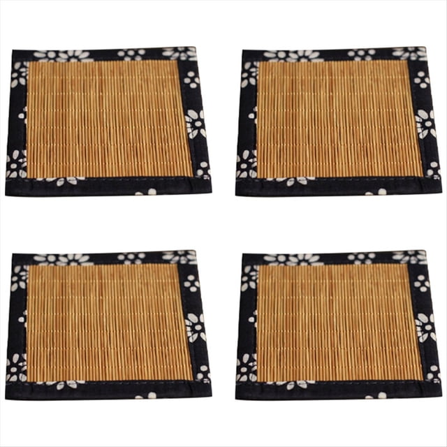 B-Bamboo Mat Posavasos Almohadillas para Tazas de Bambú Posavasos de Ratán Posavasos para Tazas Tapete de Bambú para Sushi Posavasos de Mesa para Bebidas Posavasos para Bebidas