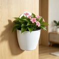 thumbnail image 6 of Indoor Outdoor Wall Mounted Planters With Drainage Holes - Plastic Flower Pots for Balcony, Terrace, Wall Decor - Black, 6 of 6