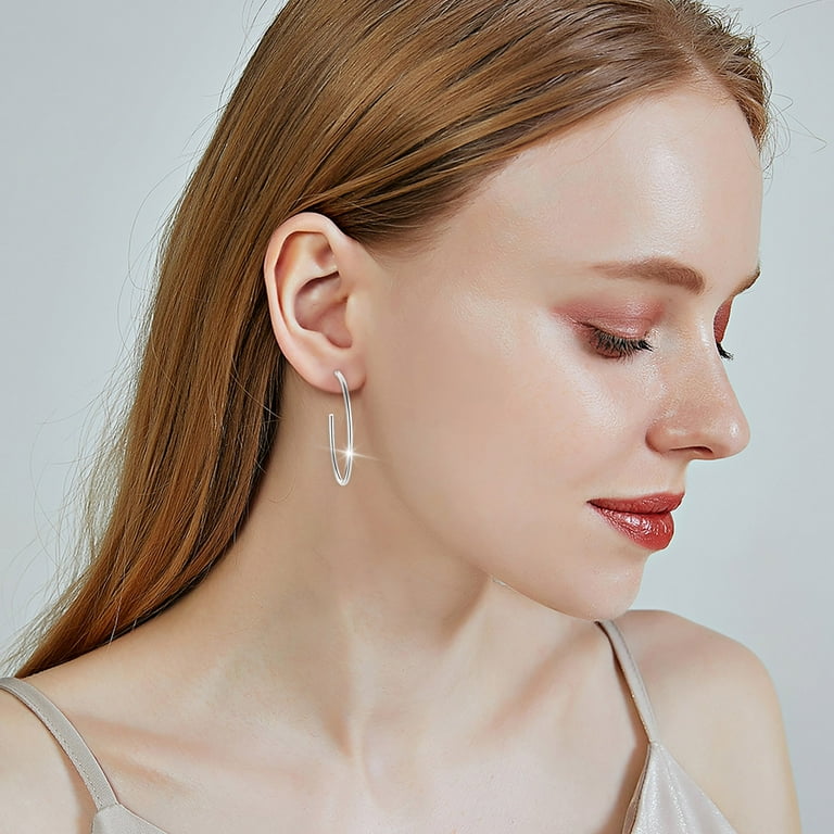 Ladies Round Earrings Ladies Jewelry Accessories Sensitive Ear Hypoallergenic Gemstone Earrings Girls Stud Earrings Womens Earrings Small Hoops Clip on Earrings Women Hoop Men Hoop Earrings Pearl Walm...
