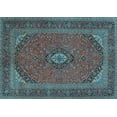 thumbnail image 1 of Ahgly Company Indoor Rectangle Medallion Light Blue Traditional Area Rugs, 4' x 6', 1 of 4