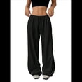 thumbnail image 3 of Pantalones Deportivos Anchos para Mujer, con Cordón, Holgados, de Cintura Alta y Sueltos, Informales Negro XL, 3 of 9