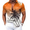 thumbnail image 5 of Mens Hawaiian Shirt Tropical Short Sleeve Button Down Shirts Summer Beach Lightweight Top Orange XXXXL, 5 of 5