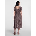thumbnail image 3 of Scenario Women's and Women's Plus Smocked Waist Peasant Midi Dress with Puff Sleeves, Sizes XS-4X, 3 of 6