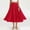 Red, variant on Flax A Line Skirt Ankle Skirt Women's Solid Color Elastic Waist Flax A Line Ankle Length Pull On Skirt Breathable Summer Casual Beachwear A Line Skirt