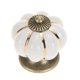 thumbnail image 1 of Pomos de puerta de cerámica de calabaza Vintage tirador de armario cajón blanco, 1 of 9