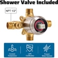 thumbnail image 4 of Shower Faucet with Valve, Shower Valve and Trim Kit with 6 Inch High-Pressure Rian Shower Head, Shower Fixtures Brushed Nickel, 4 of 5