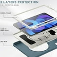 thumbnail image 3 of ELEHOLD Case for iPad Air (M2) 11 inch (2024) / iPad Air 4 & 5 10.9 Inch (2020/2022) / iPad Pro 11 2022, Military Grade Shockproof Silicone Protector with Pencil Holder+ Rotating Stand,Cornflower Blue, 3 of 6