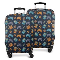 Retro Consoles Games Icons Blue Pattern Luggage Cover Fashion Suitcase Cover Baggage Covers Fit 25-28 Inch Luggage (Go Travel)